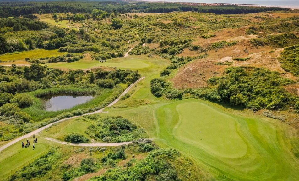 vue sur le parcours de Belle Dune, parcours de compétition de golf en france